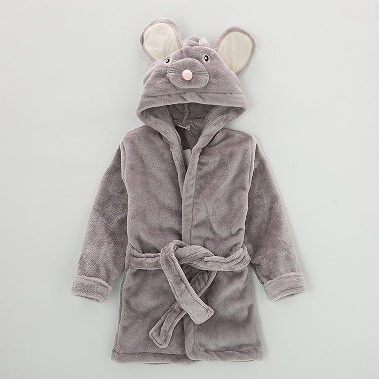 Soft Flannel Animal Character baby bathrobe dressing gown