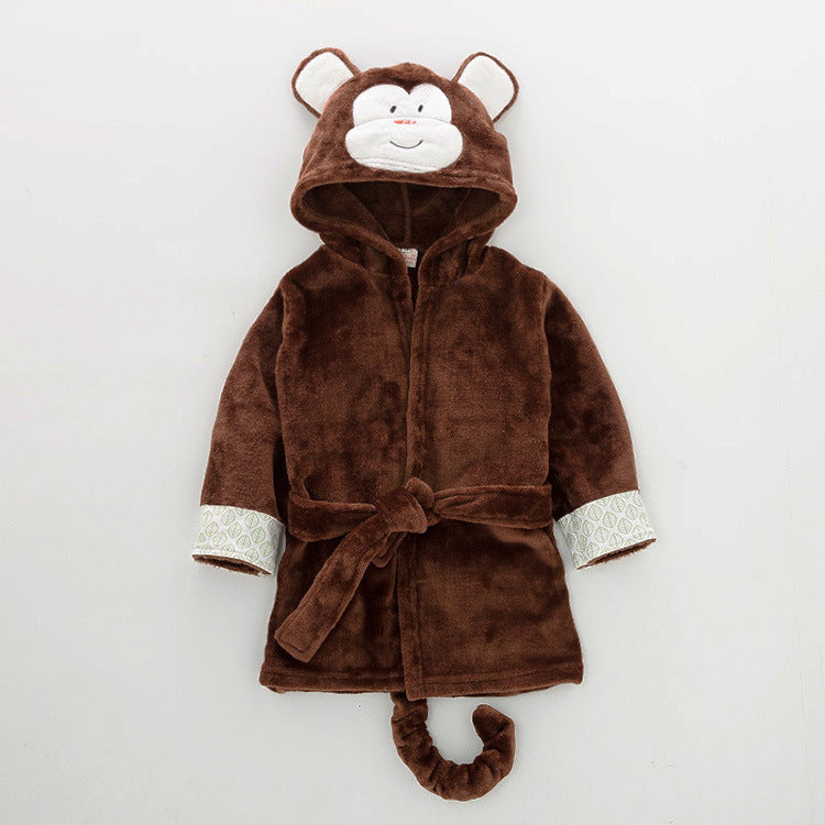 Soft Flannel Animal Character baby bathrobe dressing gown