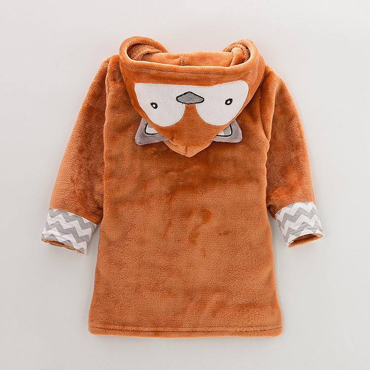 Soft Flannel Animal Character baby bathrobe dressing gown