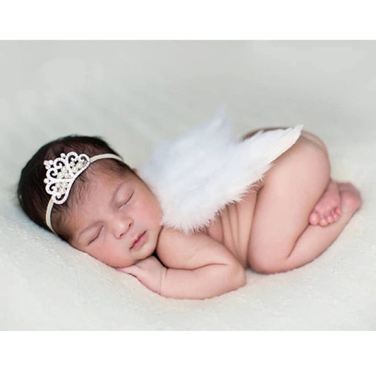 Crown Headband And Angel Feather Wings Baby Photo Props