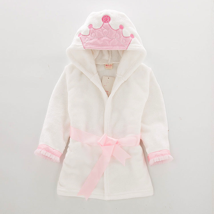 Soft Flannel Animal Character baby bathrobe dressing gown