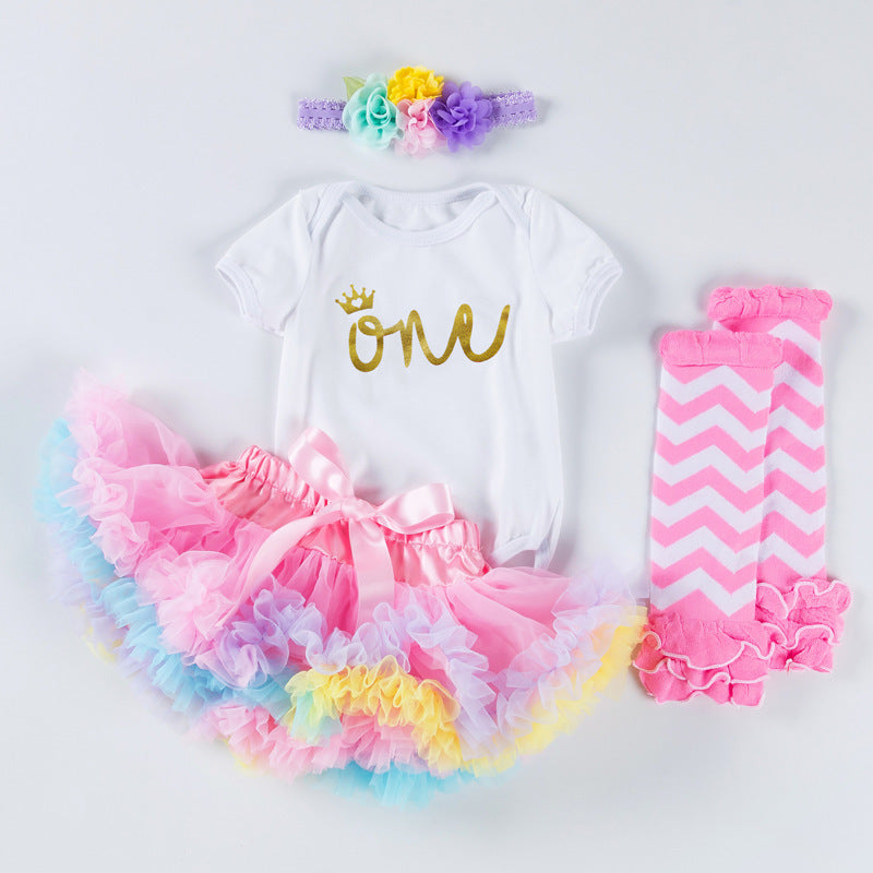 Baby girl 1st birthday one dress party set
