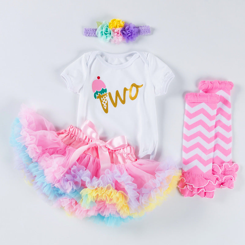 Baby girl 1st birthday one dress party set