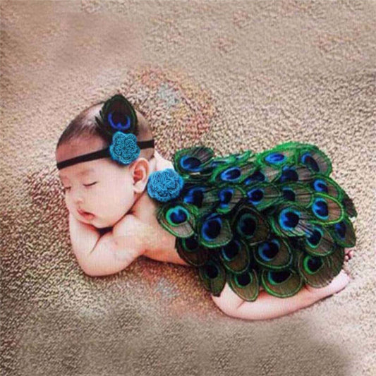 baby photo prop peacock