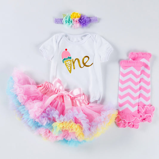 Baby girl 1st birthday one dress party set