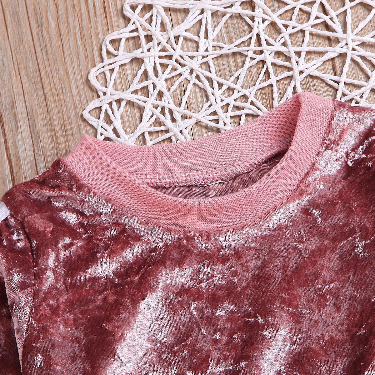 Girls velour soft tracksuit set pink/silver grey