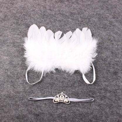 Crown Headband And Angel Feather Wings Baby Photo Props